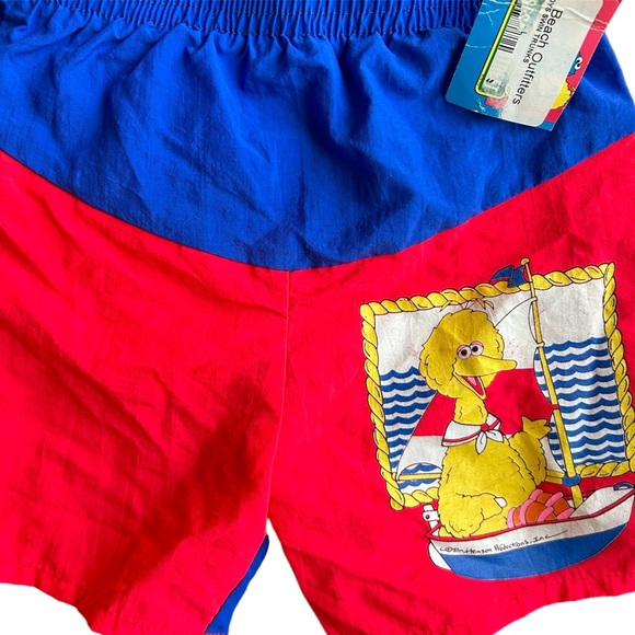 1970s Sesame Street Big Bird Swim Trunks Boys Size 5 Deadstock Vintage NWT New - Picture 2 of 8